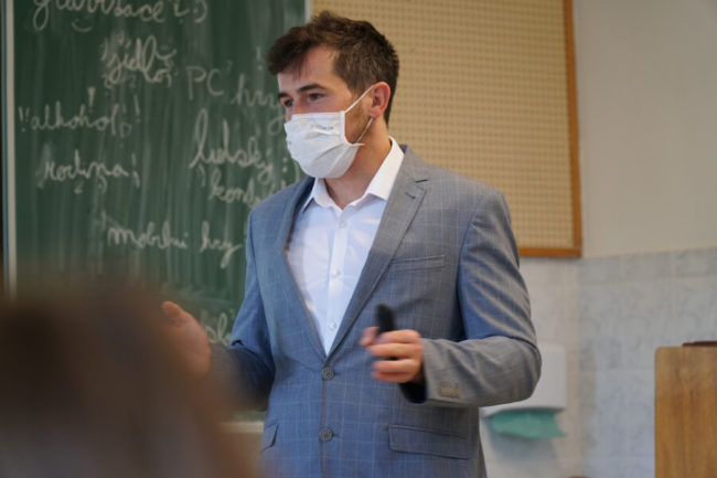 The HY Worker Petr Kadlec during the program.