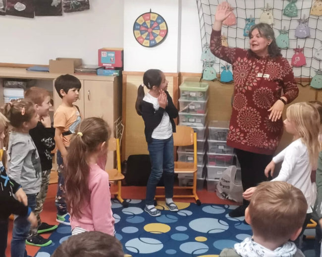 HY Worker Petra Mecnerova during the program.