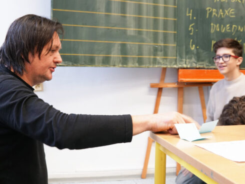 Martin evaluates completed task.