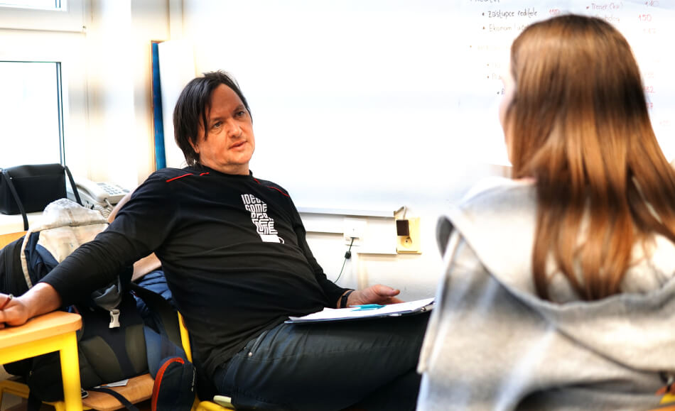 The Healthy Youth Worker Martin Stavjanik during “the job interview” with a ninth-grader.