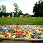 The game area was dominated by a central board with letters.