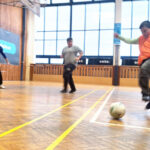 And the game is on... Marek is in goal.