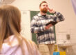 The Healthy Youth worker Vojtech Cerny during a program on the topic of sexuality.